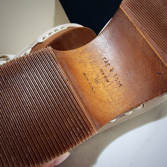 Rag & Bone Hester Ivory White Platform Studded Wedge Sandal NIB - Picture 10 of 13